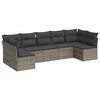 vidaXL Set de sof&aacute;s de jard&iacute;n 7 piezas con cojines rat&aacute;n PE gris