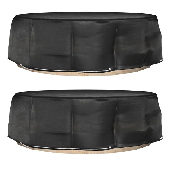 vidaXL Fundas para muebles de jard&iacute;n 2 uds 10 ojales redonda &Oslash;236x67cm