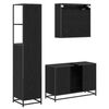 vidaXL Juego de muebles de ba&ntilde;o 3 pcs Roble Negro Madera de ingenier&iacute;a