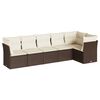 vidaXL Set sof&aacute;s de jard&iacute;n 6 piezas y cojines rat&aacute;n sint&eacute;tico marr&oacute;n