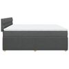 vidaXL Cama box spring con colch&oacute;n tela gris oscuro 180x200 cm