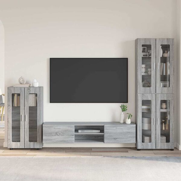 vidaXL Conjunto de mueble de TV con caj&oacute;n FLORIN Gris Sonoma