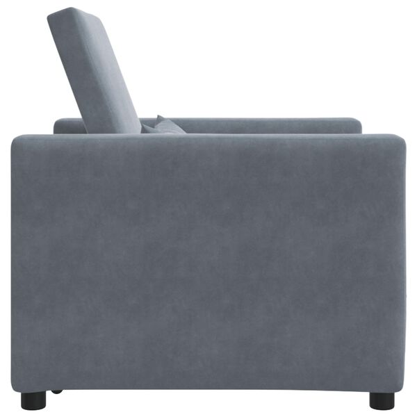vidaXL Sofá Cama Individual Gris oscuro 90 x 165 x 87 cm Terciopelo