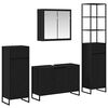 vidaXL Juego de muebles de ba&ntilde;o 4 uds. Roble Negro