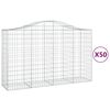 vidaXL Cestas gaviones 50 uds forma de arco hierro 200x50x120/140 cm