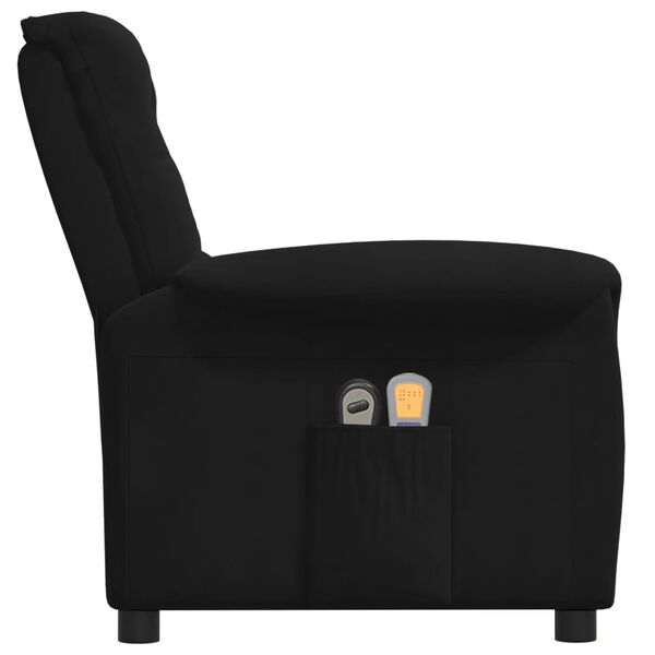 vidaXL Sill&oacute;n de masaje el&eacute;ctrico tela de microfibra negro