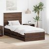 vidaXL Estructura de cama Roble Marr&oacute;n 90 x 200 cm Madera Ingenieril