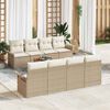 vidaXL Conjunto de sof&aacute;s de jard&iacute;n 9 pcs Beige y Crema rat&aacute;n sint&eacute;tico