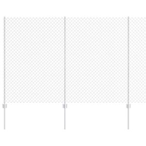 vidaXL Cerca de eslabones de cadena con poste 10 x 1,5 m Plateado