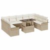 vidaXL Conjunto de sof&aacute; de jard&iacute;n 10 uds. Beige Polirat&aacute;n