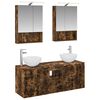 vidaXL Juego de Muebles de Ba&ntilde;o 5 uds. Roble Ahumado
