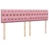 vidaXL Cama box spring con colch&oacute;n terciopelo rosa 200x200 cm