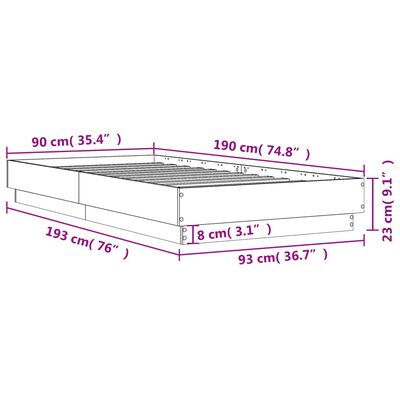 vidaXL Estructura de cama madera de ingeniería blanca 90x190 cm
