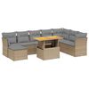 vidaXL Set de sof&aacute;s de jard&iacute;n 9 pzas con cojines rat&aacute;n sint&eacute;tico beige