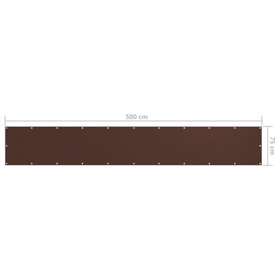 vidaXL Toldo para balcón tela oxford marrón 75x500 cm
