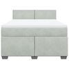 vidaXL Cama box spring con colch&oacute;n terciopelo gris claro 160x200 cm