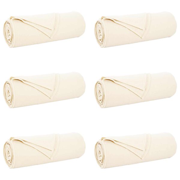 vidaXL Mantitas de Sof&aacute; 6 pcs Crema 210 x 140 cm Lana
