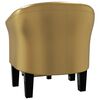 vidaXL Sillón con taburete cuero sintético dorado
