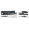 vidaXL Set muebles jard&iacute;n 6 pzas con cojines madera maciza pino blanco