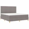 vidaXL Cama tipo Box Spring con colch&oacute;n Taup&eacute; 180 x 200 cm tela
