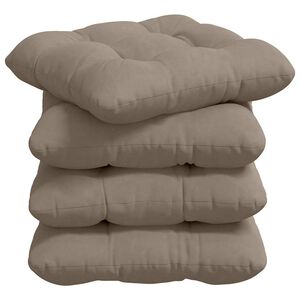 vidaXL Cojines para asiento 4 uds. Tela de microfibra Gris topo