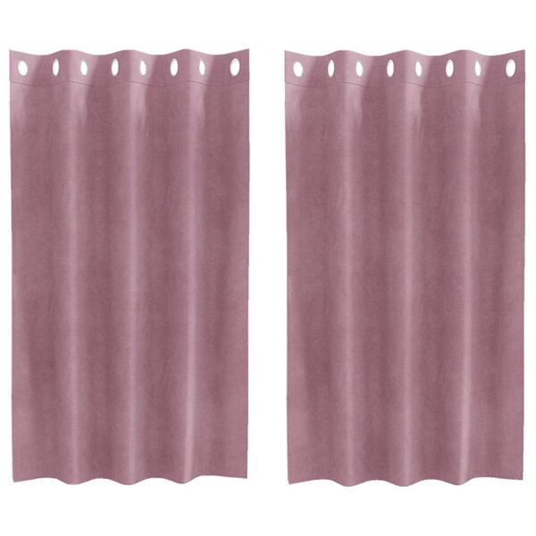 vidaXL Cortinas opacas 2 pcs Rosa Oscuro 140 x 140 cm Terciopelo