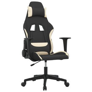 vidaXL Silla gaming tela crema y negro