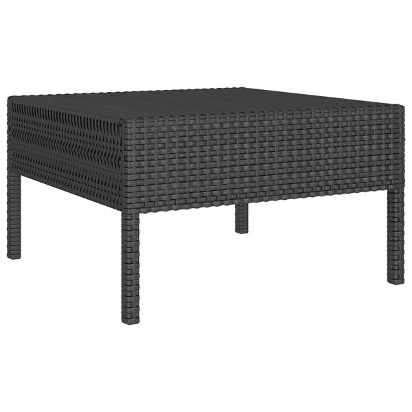 vidaXL Set de muebles de jard&iacute;n 11 pzas cojines rat&aacute;n sint&eacute;tico negro