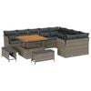 vidaXL Conjunto de sof&aacute;s de jard&iacute;n 12 uds. Gris rat&aacute;n sint&eacute;tico