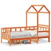 vidaXL Sof&aacute; cama con techo madera maciza pino marr&oacute;n cera 90x200 cm
