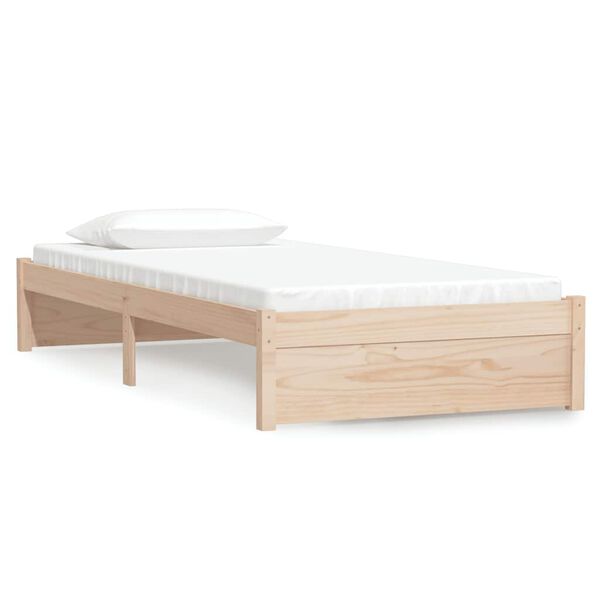 vidaXL Estructura cama individual sin colch&oacute;n madera maciza 90x190 cm