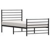 vidaXL Estructura cama sin colch&oacute;n con estribo metal negro 90x200 cm