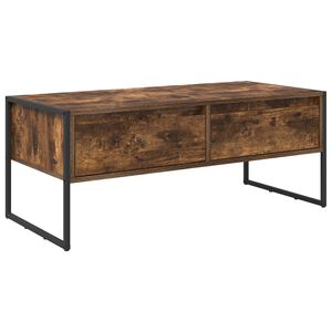 vidaXL Mesa de Caf&eacute; Roble Humo 100 x 46 x 40 cm Madera de ingenier&iacute;a