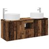 vidaXL Juego de Muebles de Ba&ntilde;o 3 uds. Madera envejecida