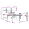 vidaXL Cama con estantería sin colchón madera maciza marrón 135x190 cm