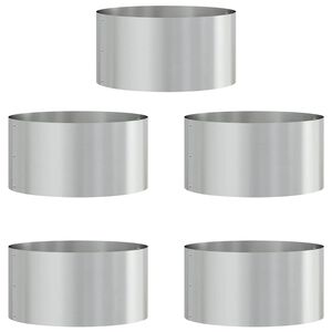 vidaXL Anillo para maceta 5 uds. Plateado 40 x 40 x 20 cm