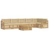 vidaXL Conjunto de sof&aacute;s de exterior 7 uds. y Beige Poli&eacute;ster