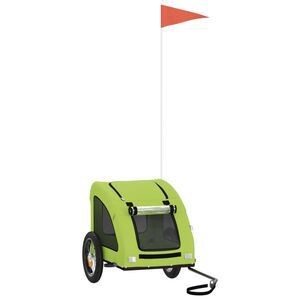 vidaXL Remolque de bicicleta mascotas hierro tela Oxford verde