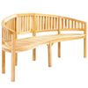 vidaXL Banco banana de madera maciza de teca 200 cm