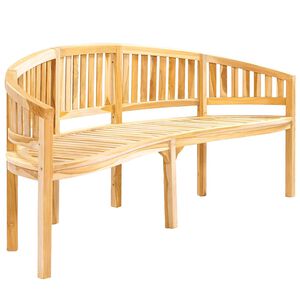 vidaXL Banco banana de madera maciza de teca 200 cm