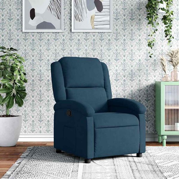 vidaXL Sill&oacute;n reclinable de terciopelo azul