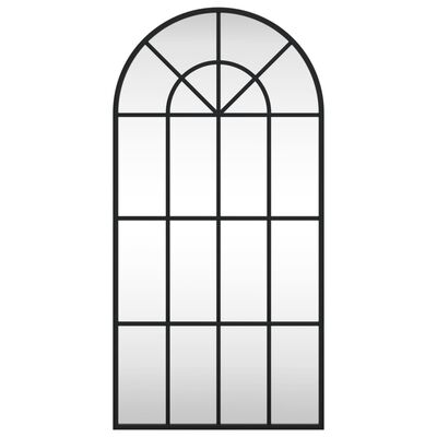 vidaXL Espejo de pared arco de hierro negro 40x80 cm