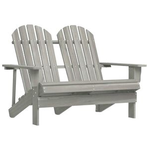 vidaXL Silla Adirondack de jard&iacute;n 2 plazas madera maciza abeto gris