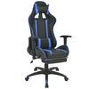 vidaXL Silla de oficina racing reclinable con reposapi&eacute;s azul