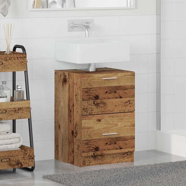 vidaXL Gabinete de Ba&ntilde;o con caj&oacute;n Madera Vieja 40 x 37 x 59 cm