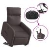 vidaXL Sill&oacute;n el&eacute;ctrico reclinable elevable de tela marr&oacute;n oscuro