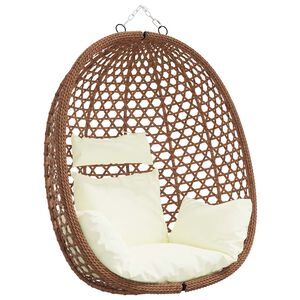 vidaXL Silla colgante tipo huevo sin soporte rat&aacute;n sint&eacute;tico