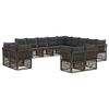 vidaXL Conjunto de sof&aacute;s de jard&iacute;n 13 uds. Gris rat&aacute;n sint&eacute;tico