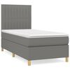 vidaXL Cama box spring con colch&oacute;n tela gris oscuro 80x200 cm