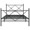 vidaXL Estructura cama sin colch&oacute;n con estribo metal negro 100x190 cm